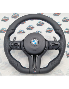 M5+ Black trim flat bottom sports steering wheel