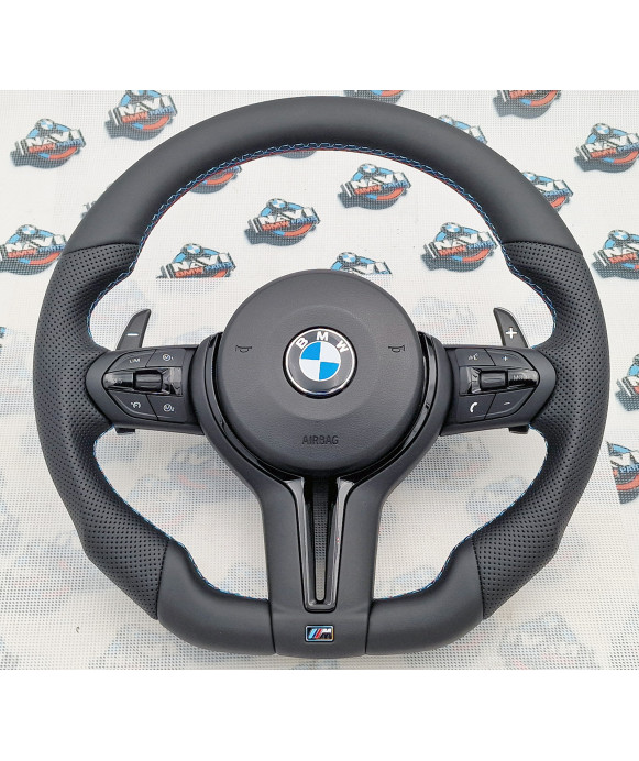 M5+ Black trim flat bottom sports steering wheel